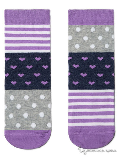 Носки CONTE, цвет серый, сиреневый