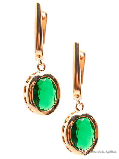 Серьги CESARE CONTE, цвет золотой, зеленый