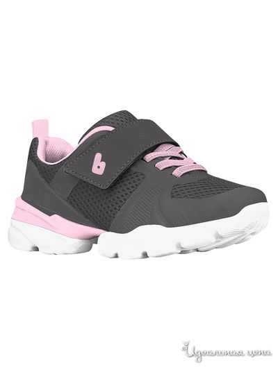 Кроссовки Bibi, цвет темно-серый, розовый