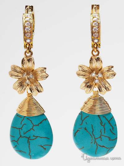 Серьги Chantal, цвет бирюзовый