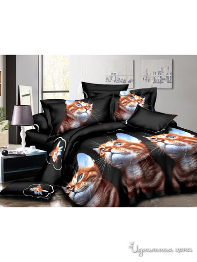 Комплект постельного белья, Евро Begal, цвет черный