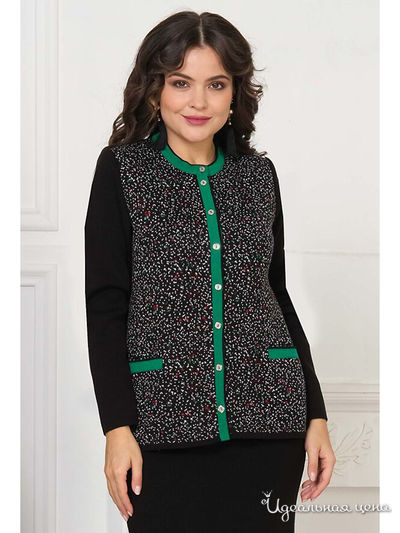 Жакет Злата, цвет черный, зеленый