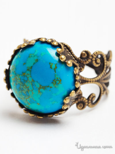 Кольцо Biruza, цвет зеленый