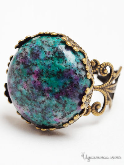 Кольцо Biruza, цвет зеленый