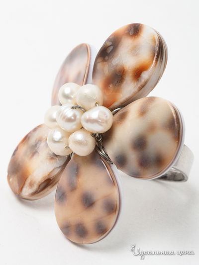 Кольцо Biruza, цвет бежевый