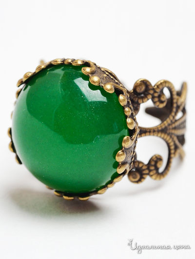Кольцо Biruza, цвет зеленый