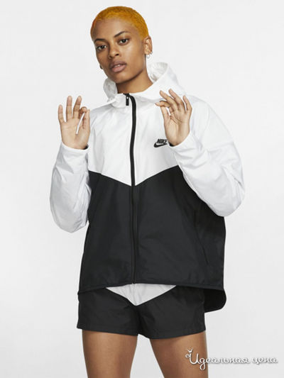 Ветровка Nike, цвет белый, черный