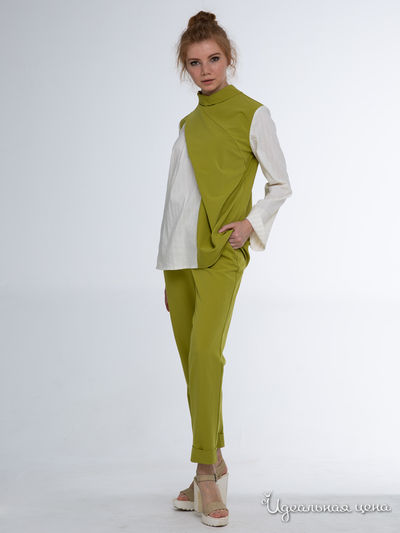 Костюм: блуза, брюки Adzhedo, цвет оливковый, молочный