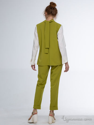 Костюм: блуза, брюки Adzhedo, цвет оливковый, молочный