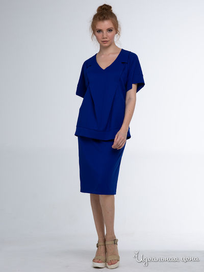 Костюм: блуза, юбка Adzhedo, цвет синий