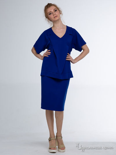 Костюм: блуза, юбка Adzhedo, цвет синий