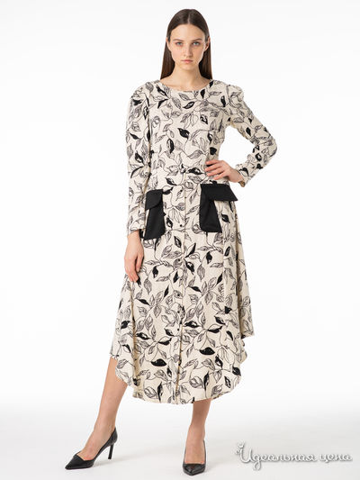 Платье Adzhedo, цвет бежевый, черный