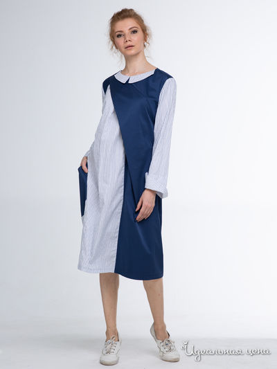 Платье Adzhedo, цвет синий, белый