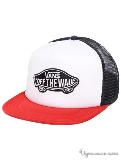 Кепка Vans, цвет белый, красный