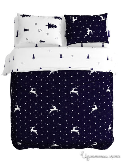 Комплект постельного белья двусторонний, 2-спальный Сирень, цвет белый, черный