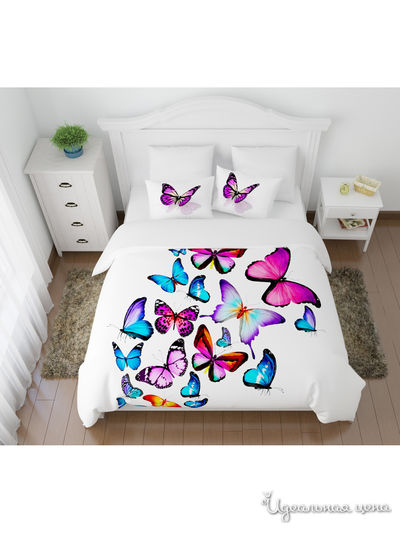 Комплект постельного белья односторонний, 1,5-спальный Сирень, цвет мультиколор