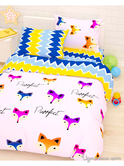 Комплект постельного белья двусторонний, 1,5-спальный Сирень, цвет мультиколор