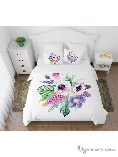 Комплект постельного белья односторонний, Евро Сирень, цвет мультиколор