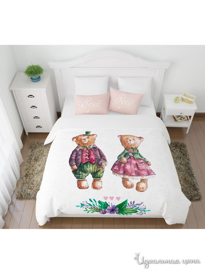 Комплект постельного белья односторонний, 1,5-спальный Сирень, цвет мультиколор