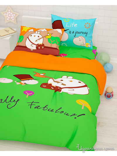 Комплект постельного белья односторонний, 1,5-спальный Сирень, цвет мультиколор