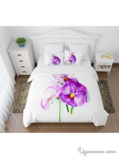 Комплект постельного белья односторонний, 1,5-спальный Сирень, цвет мультиколор