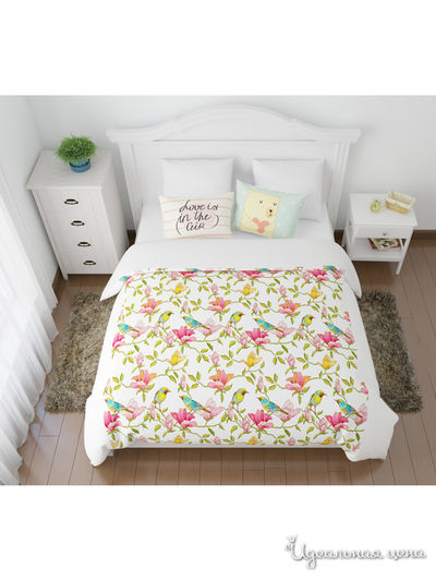 Комплект постельного белья односторонний, 1,5-спальный Сирень, цвет мультиколор