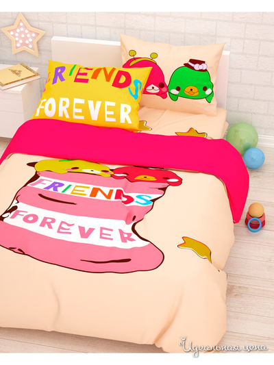 Комплект постельного белья односторонний, 1,5-спальный Сирень, цвет мультиколор