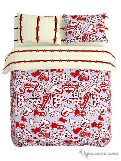 Комплект постельного белья двусторонний, 1,5-спальный Сирень, цвет мультиколор