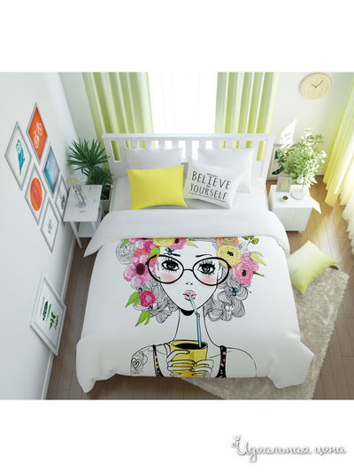 Комплект постельного белья односторонний, 2-спальный Сирень, цвет мультиколор