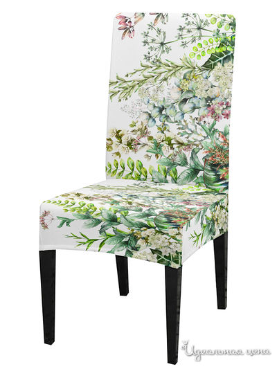 Чехол на стул, универсальный, "Луговые травы", 40 см Сирень