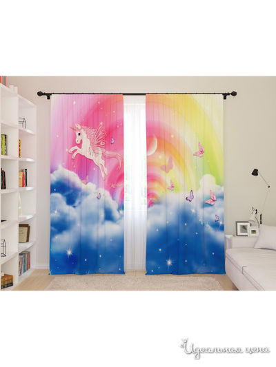 Шторы для детской "Волшебная радуга", 145*260, 2 шт. Сирень, цвет мультиколор