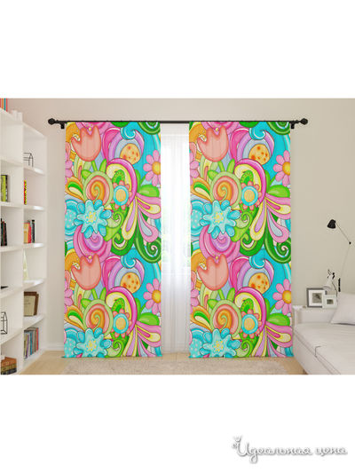 Шторы для детской "Цветная карамель", 145*260, 2 шт. Сирень, цвет мультиколор