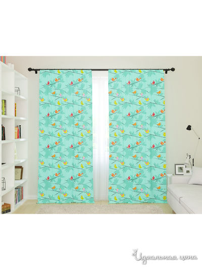 Фотошторы для детской "Щебетание птичек", 145*260, 2 шт. Сирень, цвет мультиколор