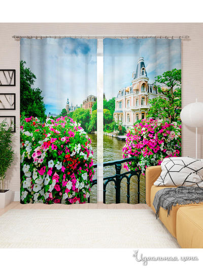 Фотошторы "Веранда", 145*260 см, 2 шт. Сирень, цвет мультиколор