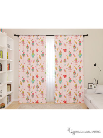 Шторы для детской "Сладкий мир", 145*260, 2 шт. Сирень, цвет мультиколор