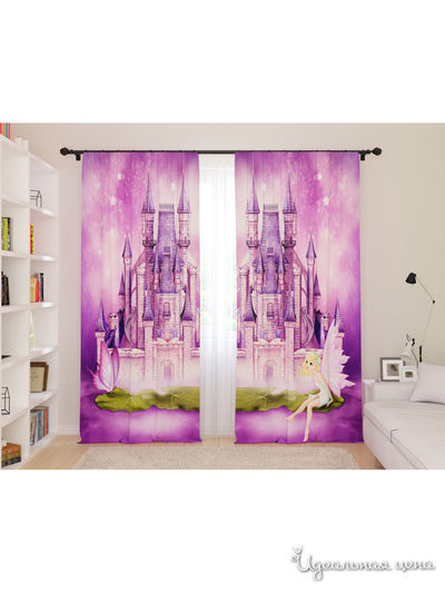 Шторы для детской "Замок феи", 145*260, 2 шт. Сирень, цвет мультиколор