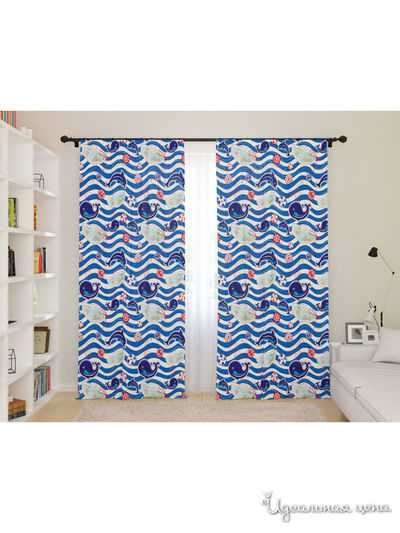 Шторы для детской "Бумажные кораблики", 145*260, 2 шт. Сирень, цвет мультиколор