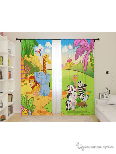 Фотошторы для детской "Лимпопо", 145*260, 2 шт. Сирень, цвет мультиколор