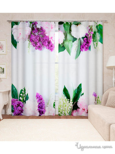 Фотошторы "Ароматы весны", 145*260 см, 2 шт. Сирень, цвет мультиколор