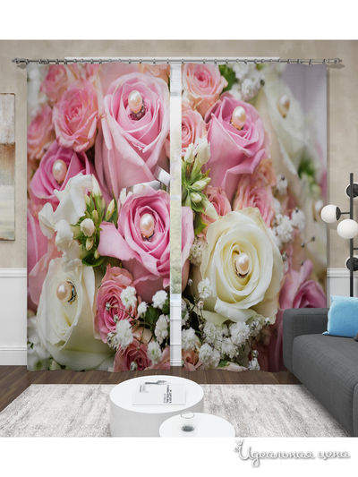 Фотошторы "Белый жемчуг", 145*260 см, 2 шт. Сирень, цвет мультиколор