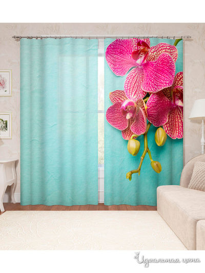 Фотошторы "Яркий контраст", 145*260 см, 2 шт. Сирень, цвет мультиколор