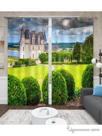 Фотошторы "Замок во Франции", 145*260 см, 2 шт. Сирень, цвет мультиколор