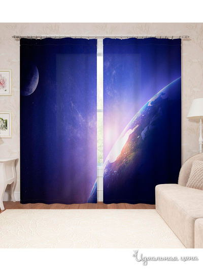 Фотошторы "Космическое сияние", 145*260 см, 2 шт. Сирень, цвет мультиколор