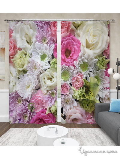 Фотошторы "Летнее сочетание", 145*260 см, 2 шт. Сирень, цвет мультиколор