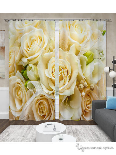 Фотошторы "Тепло роз", 145*260 см, 2 шт. Сирень, цвет мультиколор