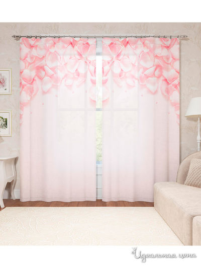 Фотошторы "Лепестки роз", 145*260 см, 2 шт. Сирень, цвет мультиколор