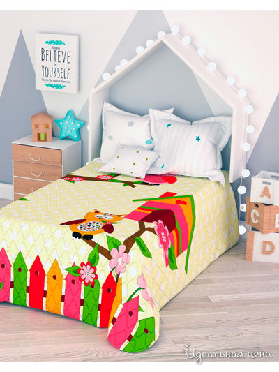 Покрывало стеганое "Скворечник", 1,5-спальное Сирень, цвет мультиколор