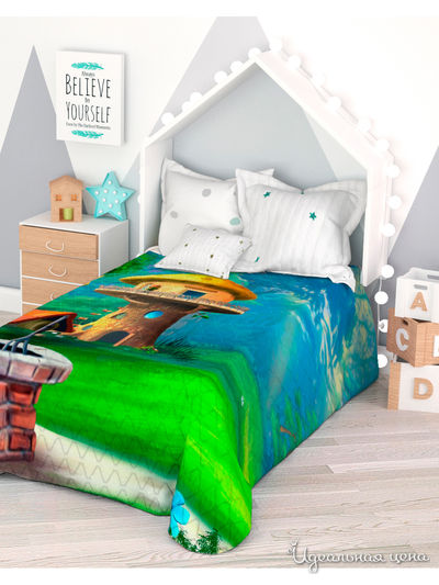 Покрывало стеганое "Домик в лесу", 1,5- спальное Сирень, цвет мультиколор