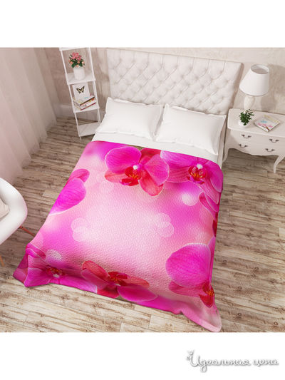 Покрывало стеганое "Прекрасная орхидея", Евро Сирень, цвет розовый