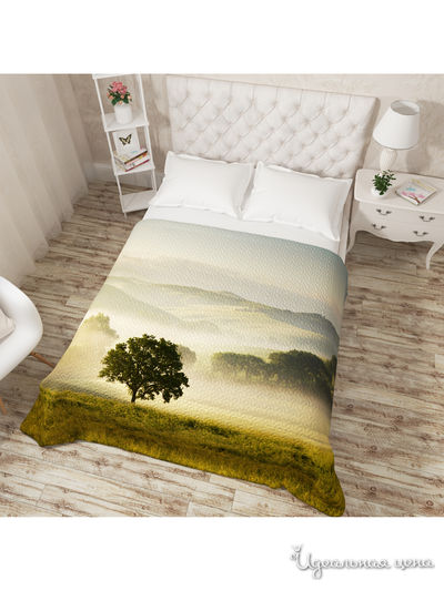 Покрывало стеганое "Туманное утро", Евро Сирень, цвет мультиколор